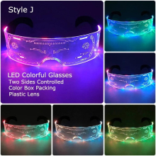 Neon Party LED Luminous Glasses LED Glasses Light Up Visor Eyeglasses DJ Bar Goggles for Halloween Christmas 7 Colors