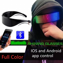 RGB Magic Bluetooth Led Party Glasses APP Control Shield Luminous Glasses USB Charge DIY Quick Flash Led Shining Glasses