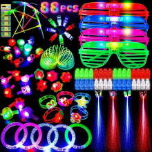 88Pcs LED Light Up Toy Glow In The Dark Party Supplies Glow Sticks Halloween Party Favors Pinata Stuffers for Adult Kids Toys