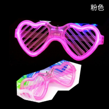 Love Heart Luminous Light Louver Glasses Bar Party Concert Prop Fluorescent LED Glow Party Photo Prop Happy Birthday Party Decor