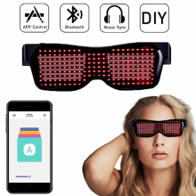 Magic Bluetooth Party LED Glasses APP Control Luminous Glasses USB DIY Editable Text Glasses Disco Bar Dynamic Flashing Glasses