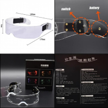 1PCS LED Luminous Glasses Christmas Halloween Neon Light Up Visor Eyeglasses Colorful Grow Goggles for Bar Party Decor
