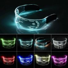 7 LED Clear Lenses Glasses Colorful Gradient Flashing Light Up Visor Glasses For Party RaveClub Bar Concert