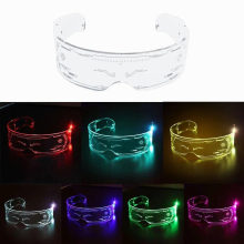 LED Luminous Glasses Unique Flashing Neon Bar Party LED Light Up Glasses Costume Party Christmas Colorful Light Up Glasses Shade