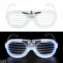LED Blinds Glasses Neon Party Flashing Glasses Luminous Light Up Sunglasses Costume Christmas Decor Fluorescent Glow Photo Props