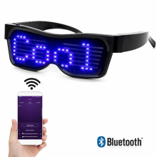 App Bluetooth Led Glasses ProgrammableText USB Charge Flashing Luminous Eyewear Christmas Party Concert Sunglasses