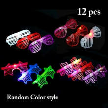 12pcs Colorful Luminous Glasses Led Light Up Visor Eyeglasses for Bar KTV Christmas Birthday Party Year Decorations