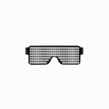LED Illuminated Party Glasses Eye Mask Luminous Glasses USB Charging DIY Application Control Multi-language Fast Flash LED