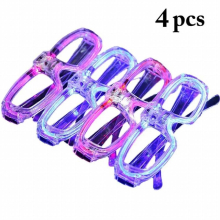 4pcs LED Luminous Glasses Light Up Voice Control Eyeglasses Bar Party Eyeware For Halloween Christmas Party
