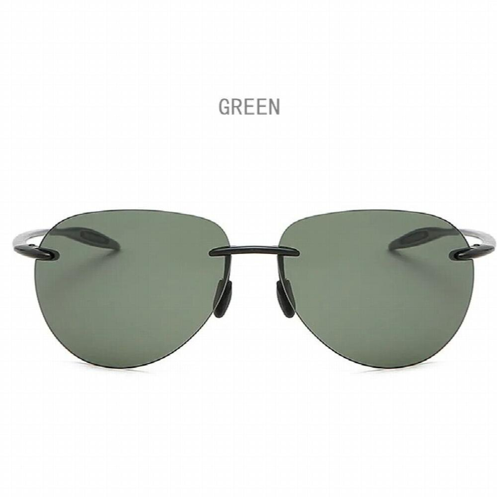 TR90 Rimless Polarized Sunglasses Men Ultralight Pilot Sun Glasses for Women Mirror Frameless Sunglass with bags cloth