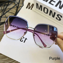 Womens Gradient Polarized Sunglasses Vintage Rimless Square Sunglasses UV400 Shades Street Wear