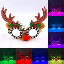 Christmas Led Glasses Festive Children Gift Glow Santa Party Supplies Luminous Neon Glasses For Xmas Year Decoration