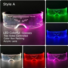 Hot LED Luminous Glasses Neon Light Up Visor Eyeglasses Bar Party Glasses For Halloween Christmas Glow Party Decoration