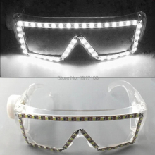Light up Transparent frame LED Glasses LED Blocking Glasses with the Function of Steady on/Flashing LED DJ Party Glasses