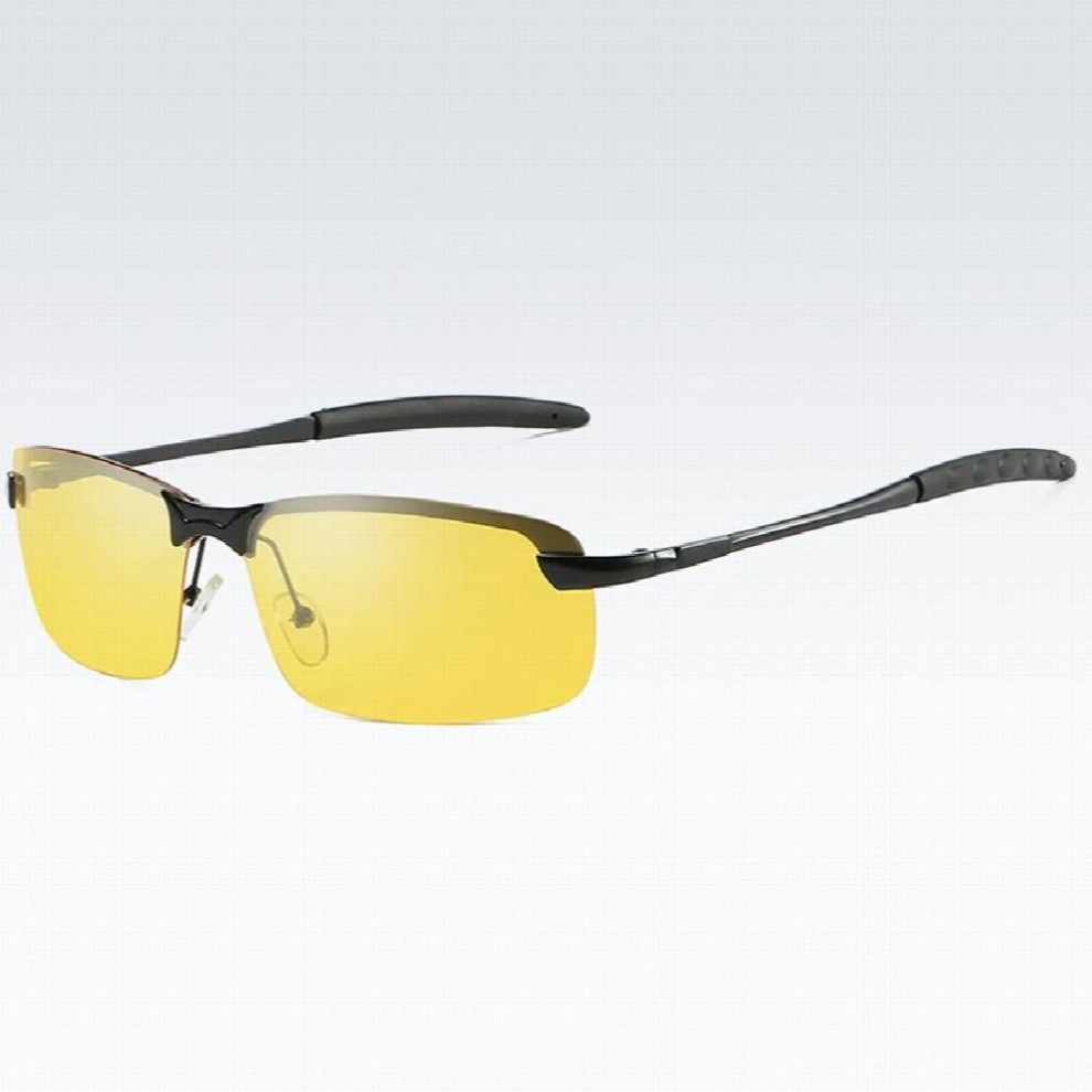 Mens Rimless Polarized Sunglasses Yellow Lens Night Vision Sun Glasses Anti-glare Goggles Glare Block Driver Eyewears-image-OPC-PCRSSVT-NEW
