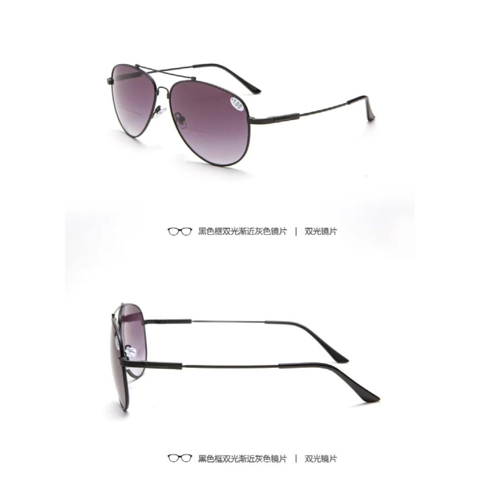 Multicoloured Glausa Titanium Metal Pilot Bifocals Reading Glasses Men Metal Double Beam Driving Presbyopia Eyeglasses Hyperopia Eyewear