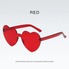 Girl Sunglasses Candy Heart-shaped Frameless Woman Sunglasses Dazzling Transparent Polarized Lens Personality