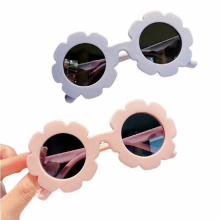 2 Pieces Kids Flower Sunglasses UV400 Toddler Girls Round Flower Glasses Baby Sunglasses Outdoor Beach Eyewear