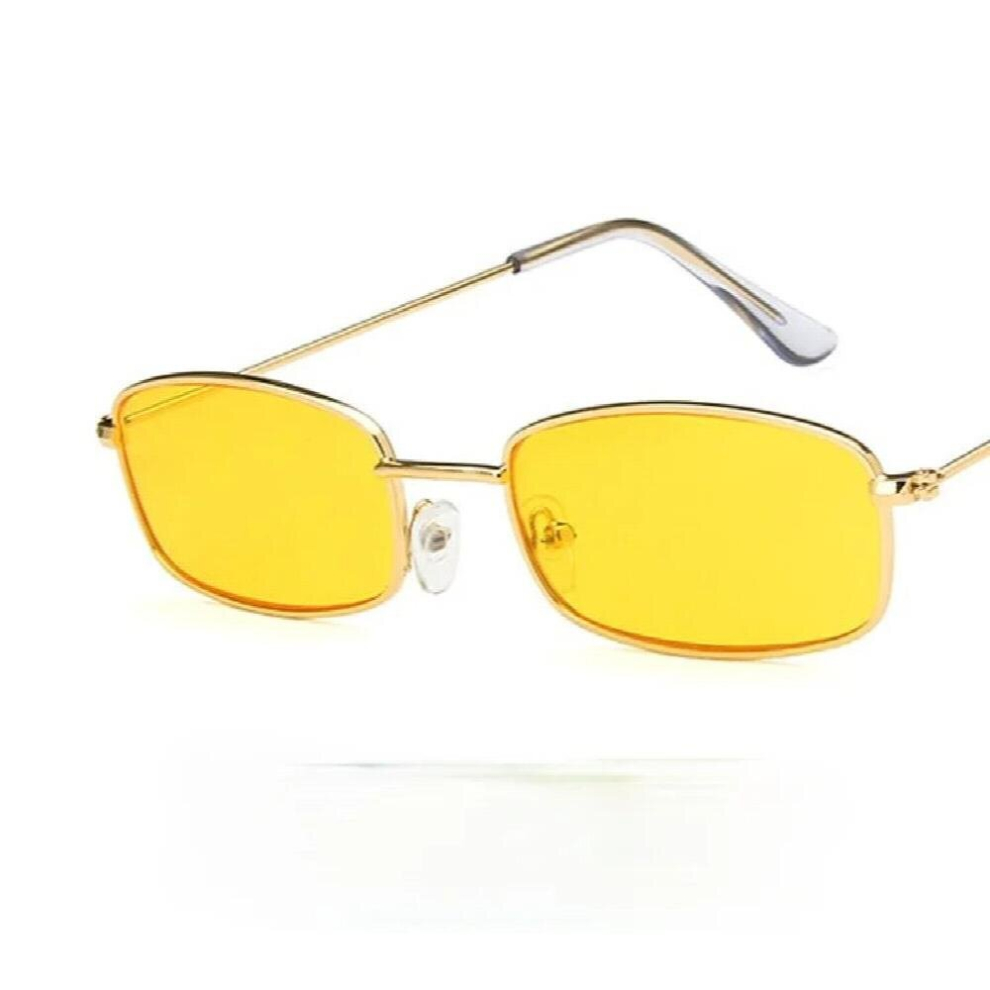 Men Women Small Rectangle Metal Frame Sunglasses Unisex Retro Travel Shades Clear Sun Glasses-image-OPC-PCRSV6P-NEW