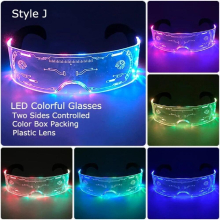 Colorful Neon LED Luminous Glasses Electronic Visor Glasses Light Up Glasses For KTV Bar Party Performance Props