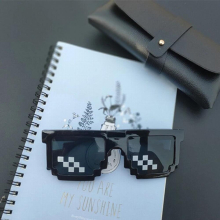 Funny Birthday Party Mosaic Eyewear Sunglasses Men Women 8 Bit Coding Pixel Mosaic Glasses Christmas Halloween Trick Toy Gift