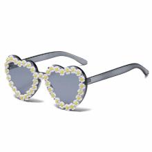 Love Flower Sunglasses Lenses Peach Frame Sunglasses Ladies Outdoor Street Shooting Girl Sun Glasses Gif