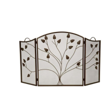 Leaf Design 3 Fold Arched Screen, Bronze