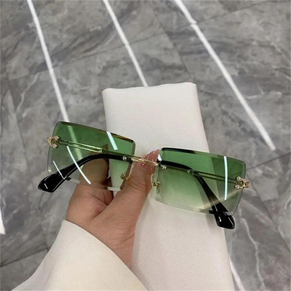 Sunglasses Gradient Square Sunglasses Large Frame Gradient Goggles Sun Glasses Shades Cutting Lens Square Rimless Summer Eyewear-image-OPC-PCRSXPR-NEW