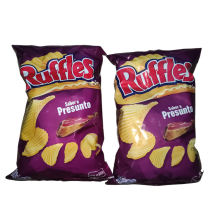 Ruffles Chips Ham 2 x 150g Corrugated and Crisp Jamon Potato Snack