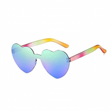 Love Heart Shape Sunglasses Colorful Rimless Frame Glasses Gradient Lenses Sunglasses Candy Shades Funny Party Sun Glasses