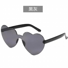 17 Colors Peach Heart Sunglasses Love Sunglasses Jelly Frameless Heart-shaped One-piece Glasses ????????? ????