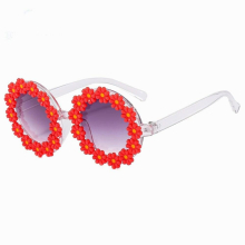 DOISYER chrysanthemum pattern Parent-child sun glasses mother and baby ultraviolet-proof shades round frame