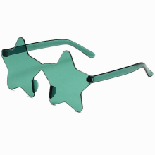 Star Shape Sun Glasses Light Funny Pentagram Candy One Piece Eyewear Colors Decoration Party Rimless Sunglasses