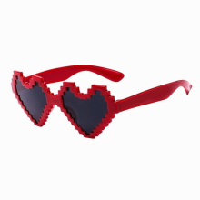 Red Heart Shaped Sunglasses Selfie Funny Action Glasses Heart Pixel Mosaic Frame Sun Glasses Toys Sunglasses Cosplay Eyewear