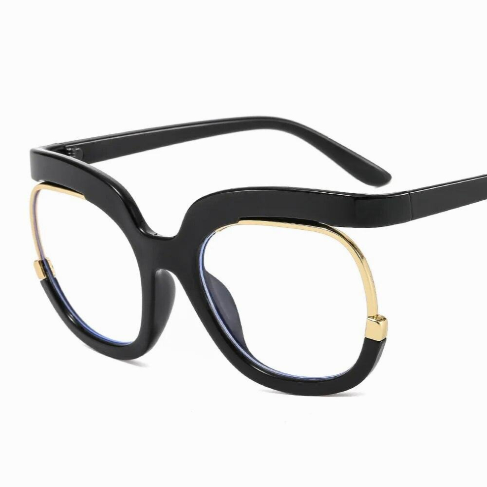 Cross-border European And American Large Frame Flat Lens Personality Rainbow Glasses Frame Can Be Equipped With Myopia Gla