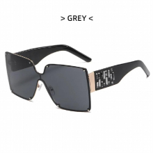 Boyarn Style Large Frame Personality Gradually Sea Westerns Retro Rimless Mesh Red Sunshade Sunglasses Sun Glasses
