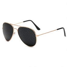 Pinholes Goggles Women Men Alloy Frame Anti Myopia Small Holes Vision Care Glasses Eye Exercise Anti Fatigue Vision Correction