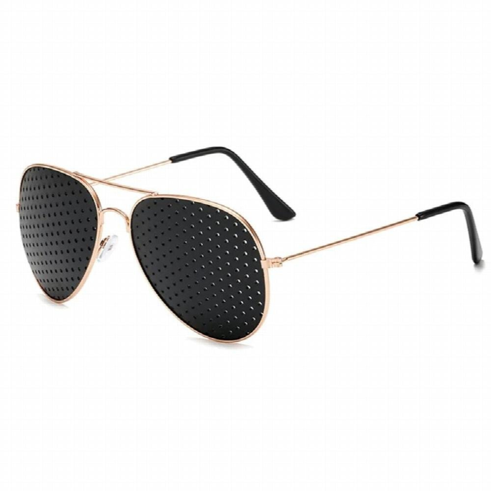 Pinholes Goggles Women Men Alloy Frame Anti Myopia Small Holes Vision Care Glasses Eye Exercise Anti Fatigue Vision Correction