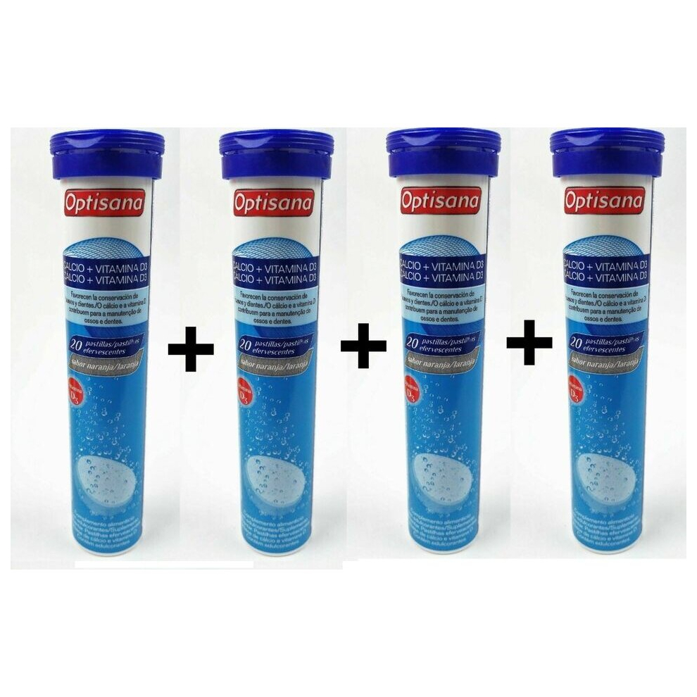 Optisana Calcium + Vitamin D3 Orange Flavor 80 Effervescent Premium