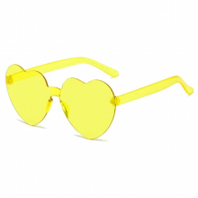 Love Heart Shape Sunglasses Jelly Frameless Heart Shaped One-piece Glasses Dazzling Party Teen Glasses