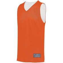 Adult Tricot Mesh 2.0 Reversible Jersey, Orange & White - Small
