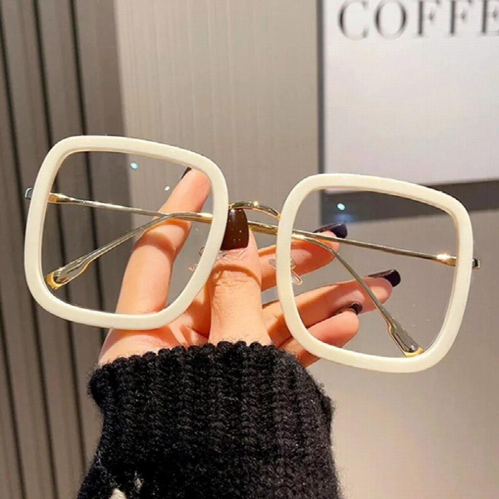 Oversized Square Frame Glasses Transparent Anti-blue Light Oversized Gaming Glasses Transparent UV-blocking Eyeglasses