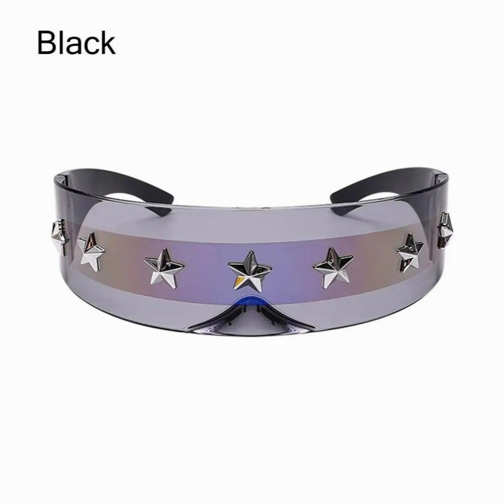UV400 Shades Cyber Starlight Glitter Stars Y2K Sunglasses One Piece Diamond Sun Glasses Wrap Around-image-OPC-PCRTGRD-NEW
