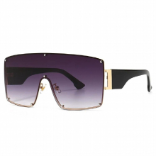 Boyarn Oculos UV400 Shades Pop Punk Style Metal Large Frame Wide Leg Sunglasses Street Photography Ins Sun