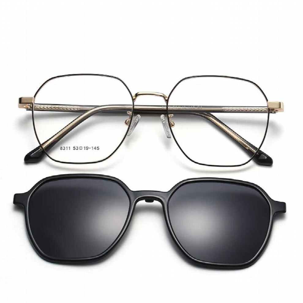 Optical Spectacle Frame Men Women Clip On Sunglasses Polarized Magnetic Glasses Removable Prescription Eyeglasses