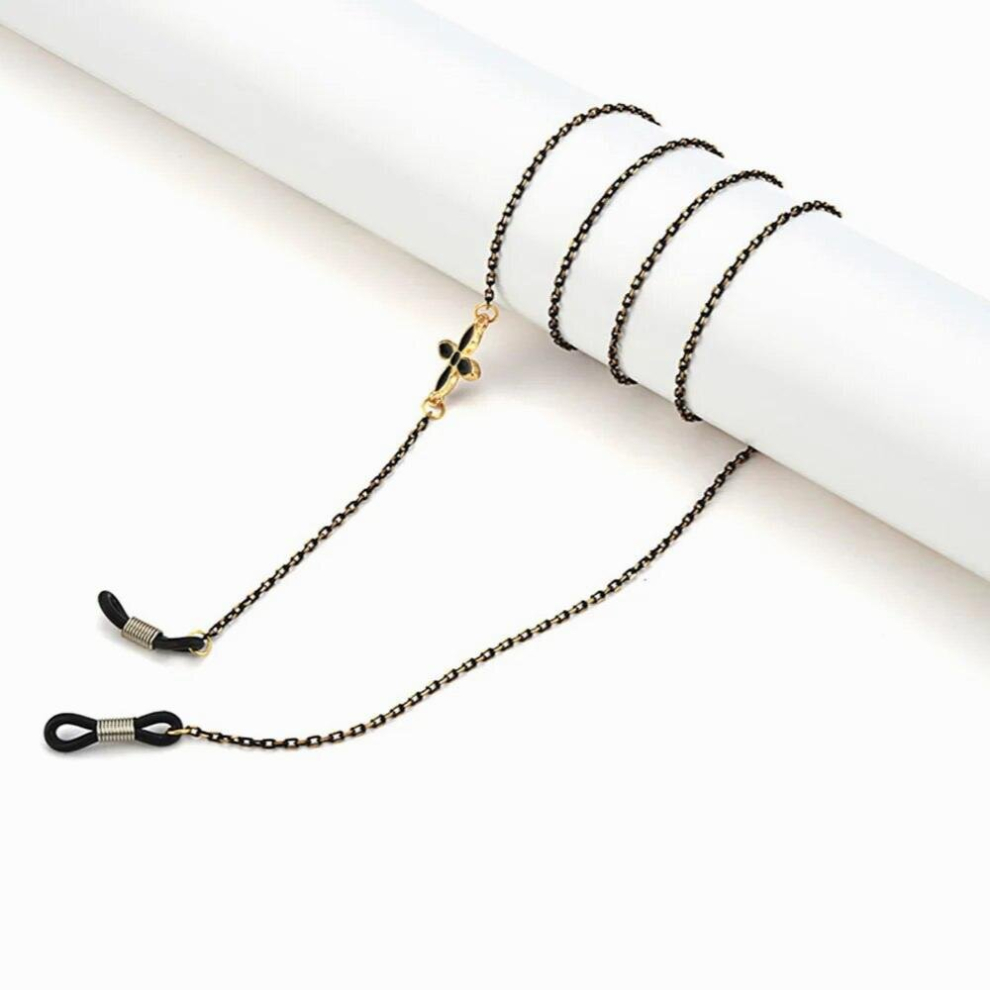 Glasses Metal Chain Women Men Metal Sunglasses Flowers Beaded Eyeglass Lanyard Hold Straps Eyewear Retainer Jewelry Rope