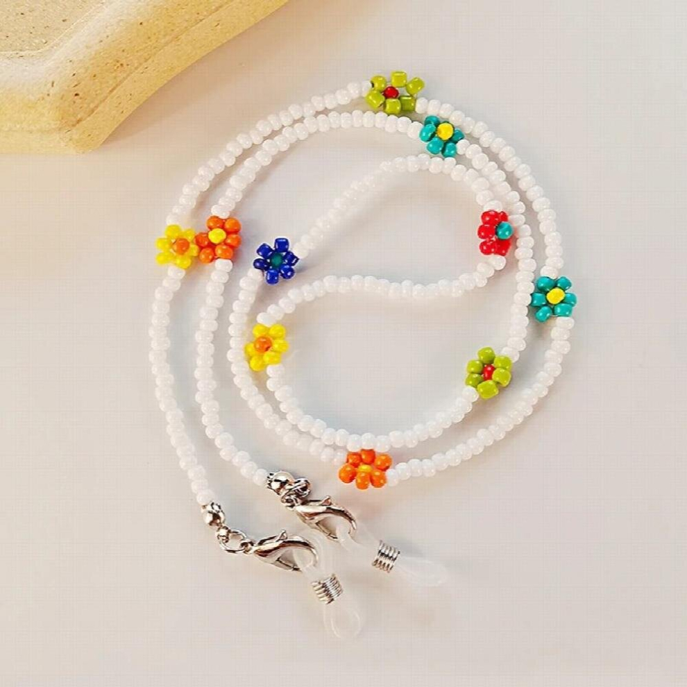 Mixed Crystal Beaded Glasses Chain Colorful Necklace Glasses Cord Accessories Ladies Temperament Sunglasses Rope