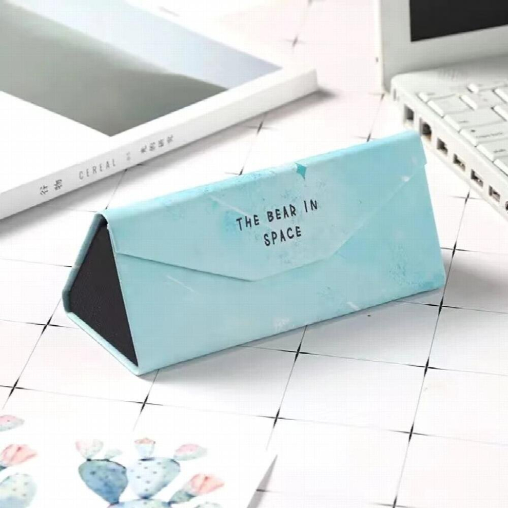 Portable Triangle Sunglasses Box Folding PU Waterproof Strong Magnet Eyewear Case Glasses Protective Printing Organizer