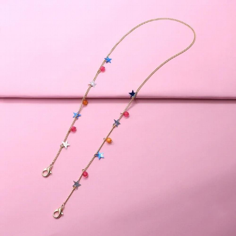 Sunglasses Masking Chains Mask Holder Reading Beaded Glasses Chain Eyewear Cord Lanyard Star Necklace Jewelry For Kids Adults