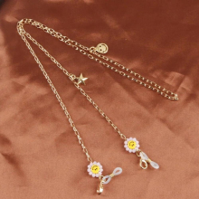 Children Star Smiley Face Sunglasses Mask Lanyard Sunflower Charm Non-slip Reading Glasses Chain for Women